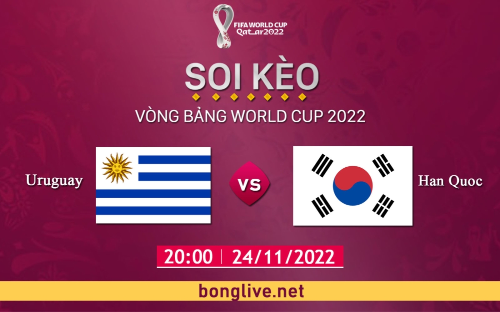 Phân tích, soi kèo tài xỉu thẻ vàng Uruguay vs Hàn Quốc, 20h00 ngày 24/11/2022, Bảng H World Cup 2022