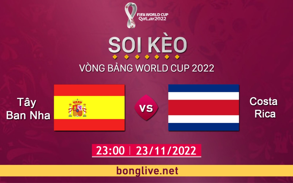 Nhận định, soi kèo Tây Ban Nha vs Costa Rica, 23h00 ngày 23/11 - Bảng E World Cup Qatar 2022