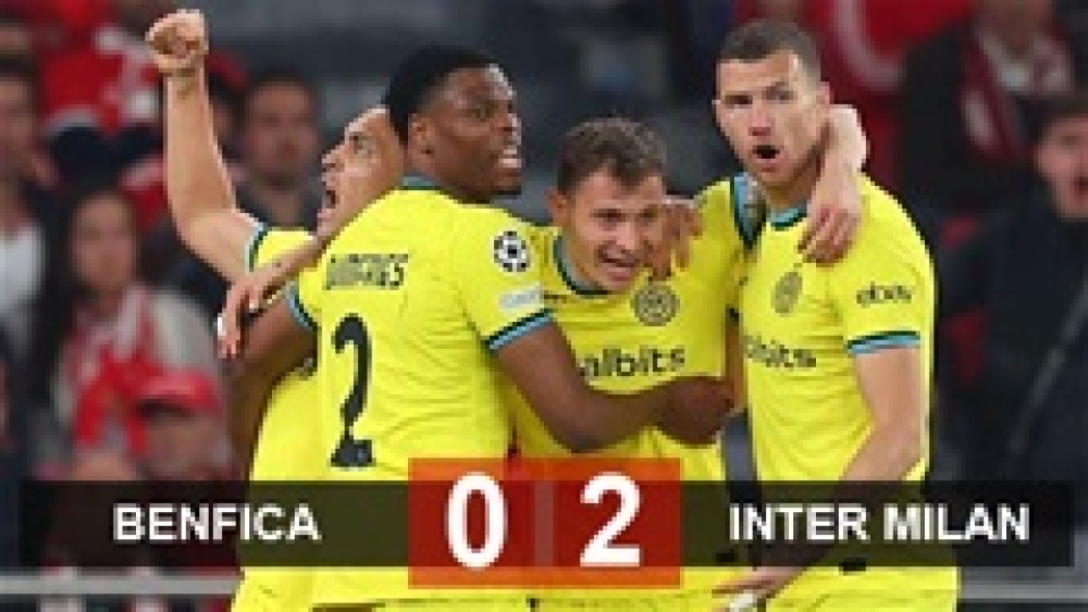 Benfica 0-2 Inter: Khuất phục 'ngựa ô'