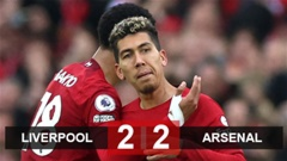 Kết quả Liverpool 2-2 Arsenal: Pháo thủ chỉ còn hơn Man City 6 điểm