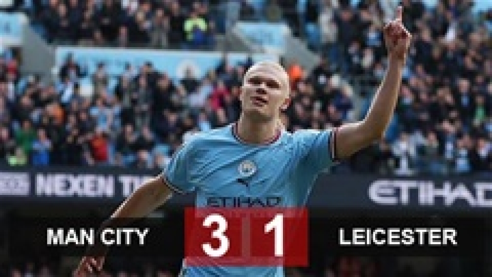Kết quả Man City 3-1 Leicester: Lại là Haaland bùng nổ