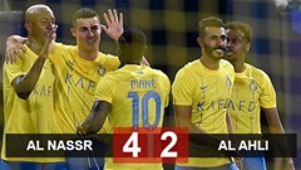 Kết quả Al-Nassr 4-2 Shabab Al Ahli: Ronaldo 'tịt ngòi', Al-Nassr vẫn vào vòng bảng AFC Champions League