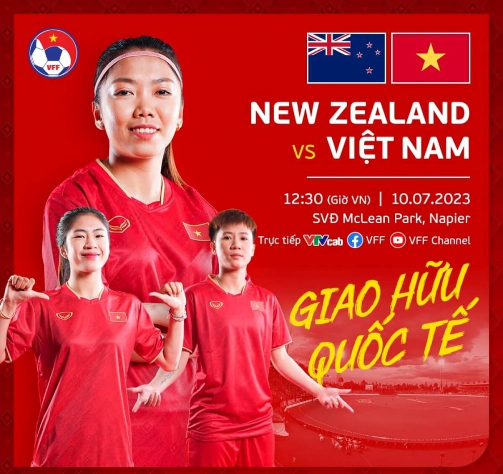 Trực tiếp trận giao hữu nữ Việt Nam vs New Zealand, trưa 12h30 ngày 10/7/2023 (Hôm nay)