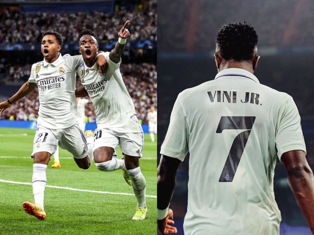 Vinicius Jr được trao chiếc áo số 7 huyền thoại tại Real Madrid