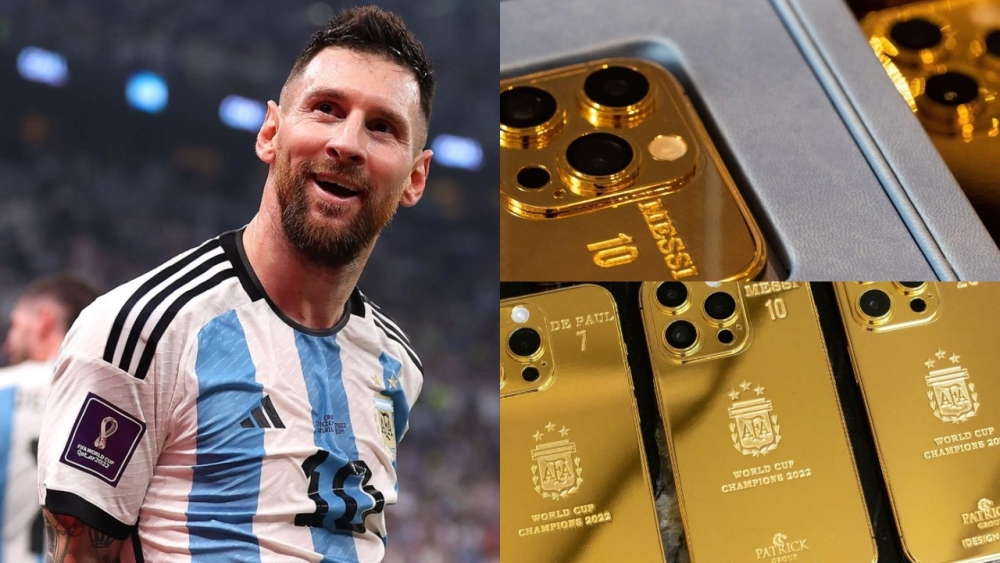 Lionel Messi tặng iphone 14s mạ vàng cho toàn đội và nhân viên Argentina