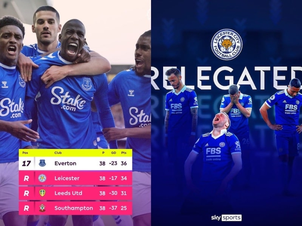 Kết quả Premier League – Everton sống sót, Leicester và Leeds xuống hạng