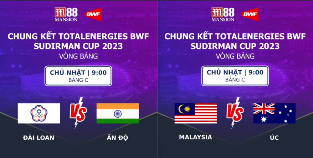 BWF Sudirman Cup 2023: Kết quả ngày đấu đầu tiên
