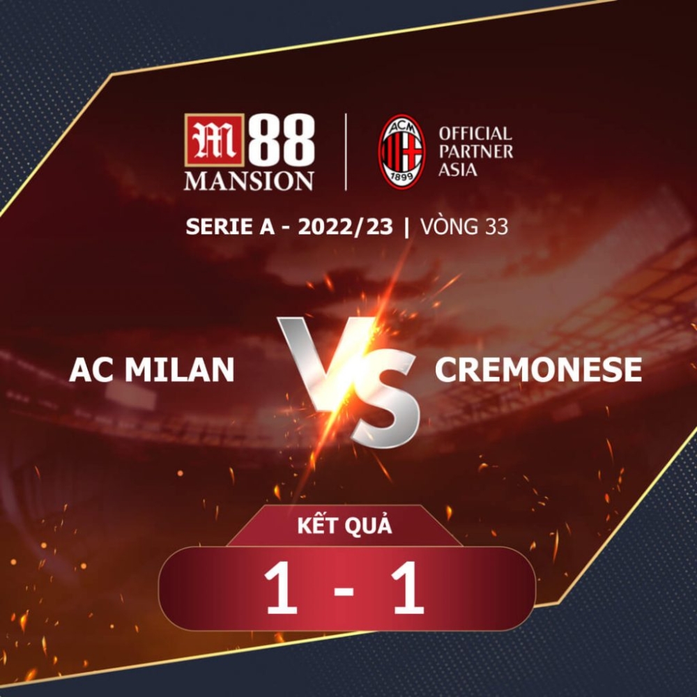 AC Milan 1-1 Cremonese: Rossoneri bị cầm hòa trên sân nhà